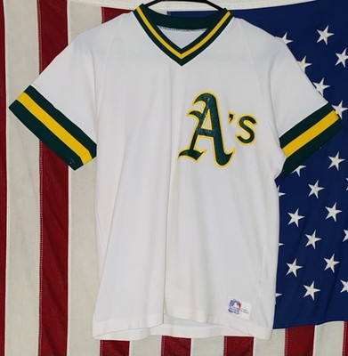 Vintage Oakland Athletics A s Jersey Youth XL 80s Medalist Sand Knit Made USA