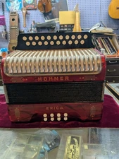 HOHNER Erica Diatonic Button Accordion - Pearl Red