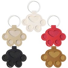 Pet Hair Keychain PU Leather Cute Dog Hair Collector Pet Memorial Gift