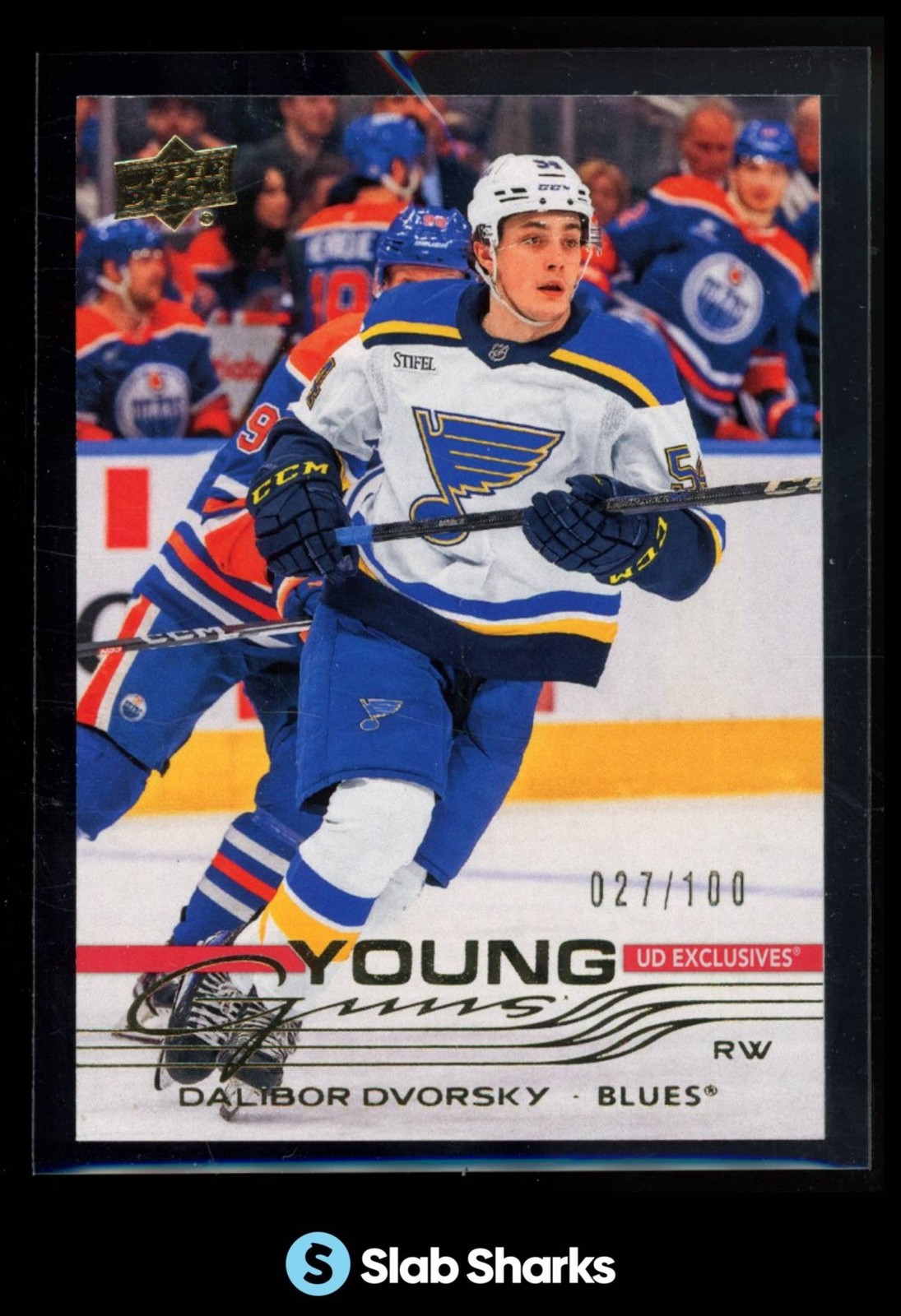 2025 UPPER DECK #226 DALIBOR DVORSKY YOUNG GUNS EXCLUSIVES ROOKIE RC /100