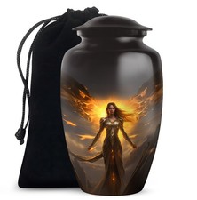 Angel Funeral Large Urn for Ashe Adult Male  Female 10 Inch 