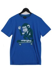 Paul Smith Men's T-Shirt XL Blue Graphic 100% Cotton Basic New with tags