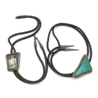 Cravatte Bolo Southwest Sterling Turchese da 18 pollici a 18 5 pollici lotto di 2 #S5389 3