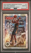 2019-20 Panini NBA Hoops Premium Stock - Get Out the Way Zion Williamson #17...