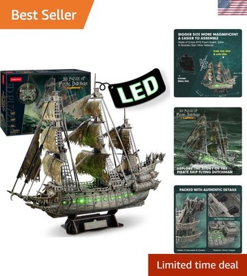 Challenging 3D Flying Dutchman Puzzle with LED Lights - Perfect Gift for Adults