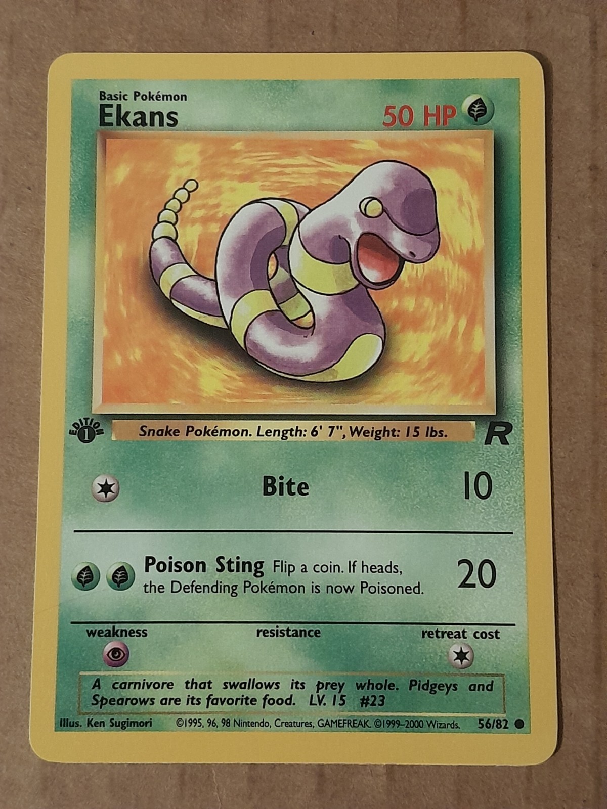 Pokemon Ekans 56/82 Team Rocket 1st edition NM See Pictures