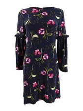 Tommy Hilfiger Women's 3/4-Sleeve Floral-Print A-Line Dress