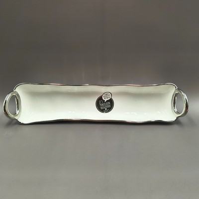 Pampa Bay Porcelain Cracker Cheese and Charcuterie Tray (White and Silver) NWOP