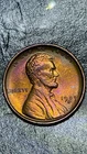 1909-S Lincoln Wheat Cent Penny Coin About Uncirculated Toned Details