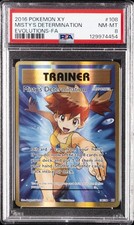 2016 POKEMON XY EVOLUTIONS #108 FULL ART/MISTY'S DETERMINATION PSA 8
