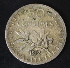 FRANCE 50 Centimes 1912 - Silver 0.835 - 2182