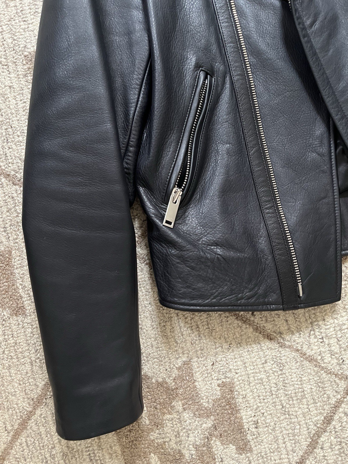 Sandro Leather Jacket Slim Small - image 7