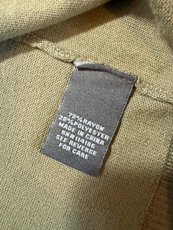 89th & Madison Khaki Green Cropped Cardigan Open Front Short Sleeve Knit Medium image 4