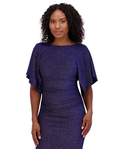 Jessica Howard Women's Glittered Ruched Sheath Dress - Sapphire - 16 - Bild 2 von 3