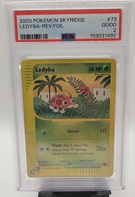 2003 POKEMON SKYRIDGE #73 LEDYBA-REVERSE FOIL PSA 2 LOW POP 