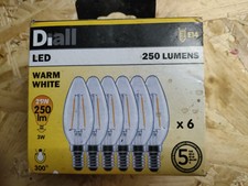 Diall Led Warm White E14 25w 250lm Lightbulb Pack Of 6 Screw Fitting Bulb