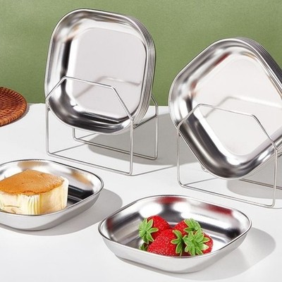 Edelstahl Snackteller Kimchi Beilagenteller Teller stapelbar Design glatte Kante
