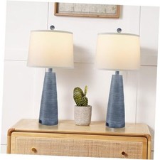 Nightstand Lamp Bedside Lamps Set of 2 Vintage Rustic High 27 Inch Navy Blue