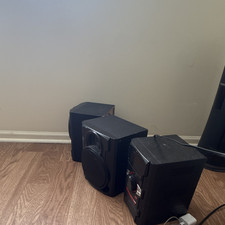 Black Bluetooth Home Theater Speaker System Model 684, AUX USB RCA Inputs