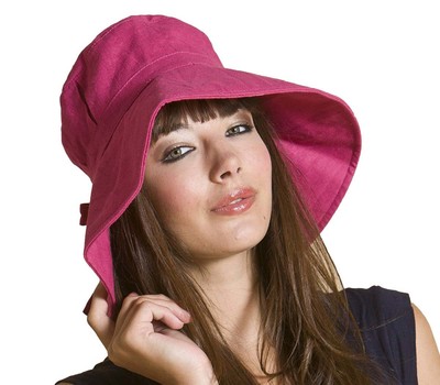 i-Smalls Women's Wide Brim Foldable Sun Hat (57cm) Pink