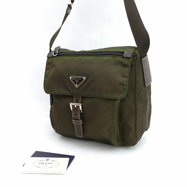 Y1120 PRADA Prada Messenger Shoulder Bag Crossbody Nylon Green BT8994