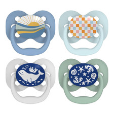 Advantage Glow-In-The-Dark Baby Pacifier, Fully Symmetrical Soother with Soft Si