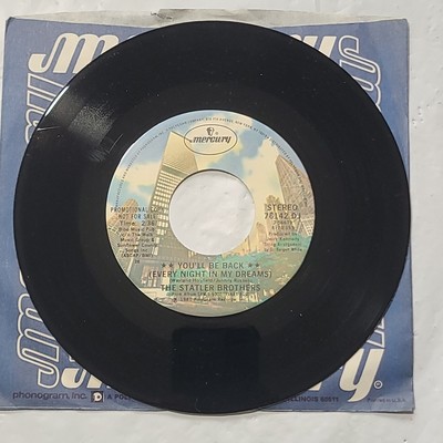 Statler Brothers ~You'll Be Back/ We Ain't Even Started Yet ~Promo 45 RPM Record