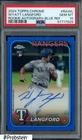 2024 Topps Chrome Blue Refractor Wyatt Langford RC Rookie AUTO 33/150 PSA 10
