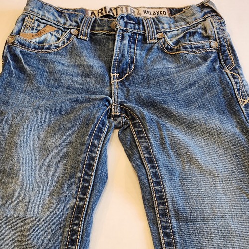 Ariat Kids Jeans Girls Size 8 Dakota B4 Relaxed Blue Denim Bootcut Medium Wash - Picture 5 of 19