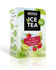INSTICK Himbeer & Limette (Schwarztee-Extrakt) f&uuml;r 12x0,5L zuckerfreies Getr&auml;nk