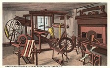 Postcard VA Mount Vernon Martha Washingtons Spinning Room WB Vintage PC f9319