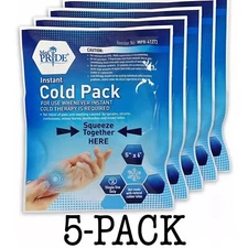 5x Disposable Cold Therapy Ice Packs for Pain Relief, Swelling, Inflammation ..