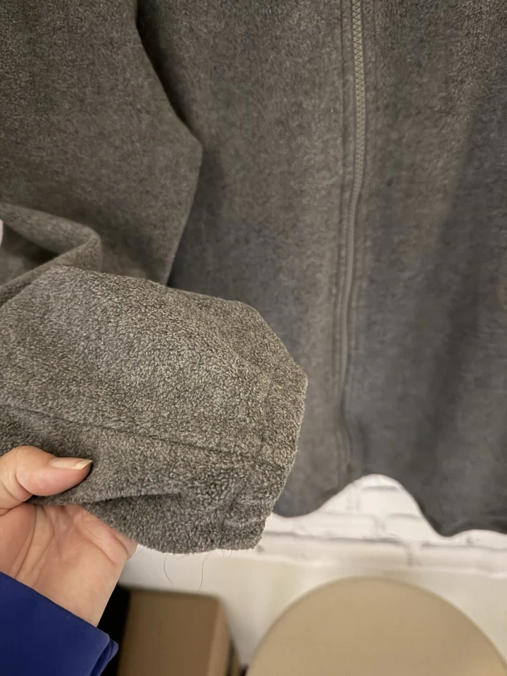 Chaqueta con cremallera frontal completa polar gris cucharón y hoja 100 % poliéster unisex 3XL Foto 4 de 4