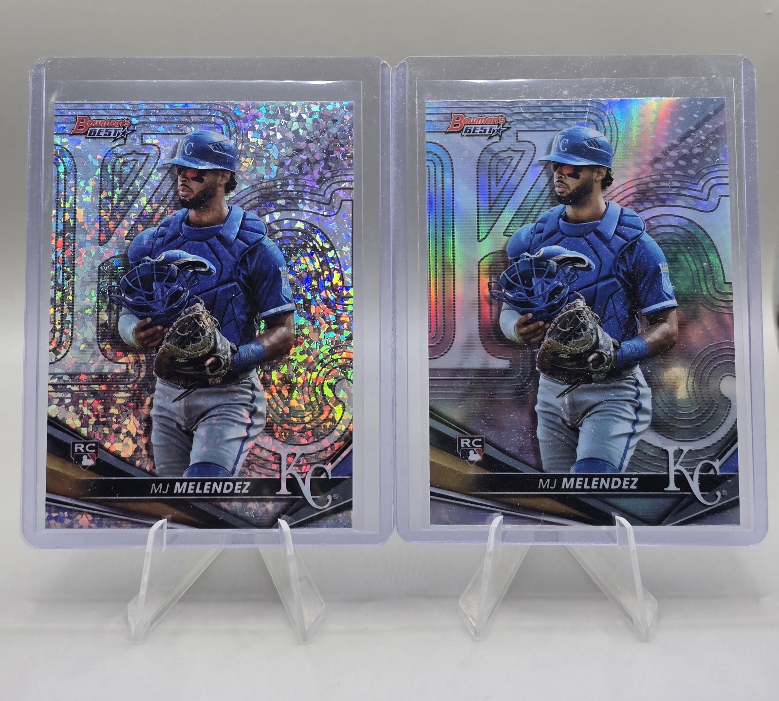 MJ MELENDEZ 2022 Bowman's Best #17 Refractor & Mini Diamonds /299 RC KC ROYALS