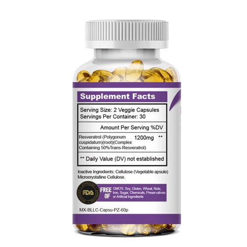 Resveratrol Root Extract 1200mg Maximum Strength Natural AntiAging Antioxidant - Picture 12 of 18