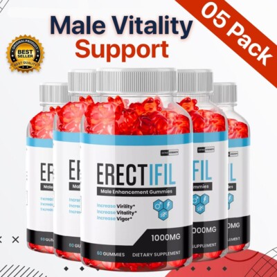 (5 BOTTLE) Erectifil Gummies - Male Virility with Maximum Strength - 300 Gummies