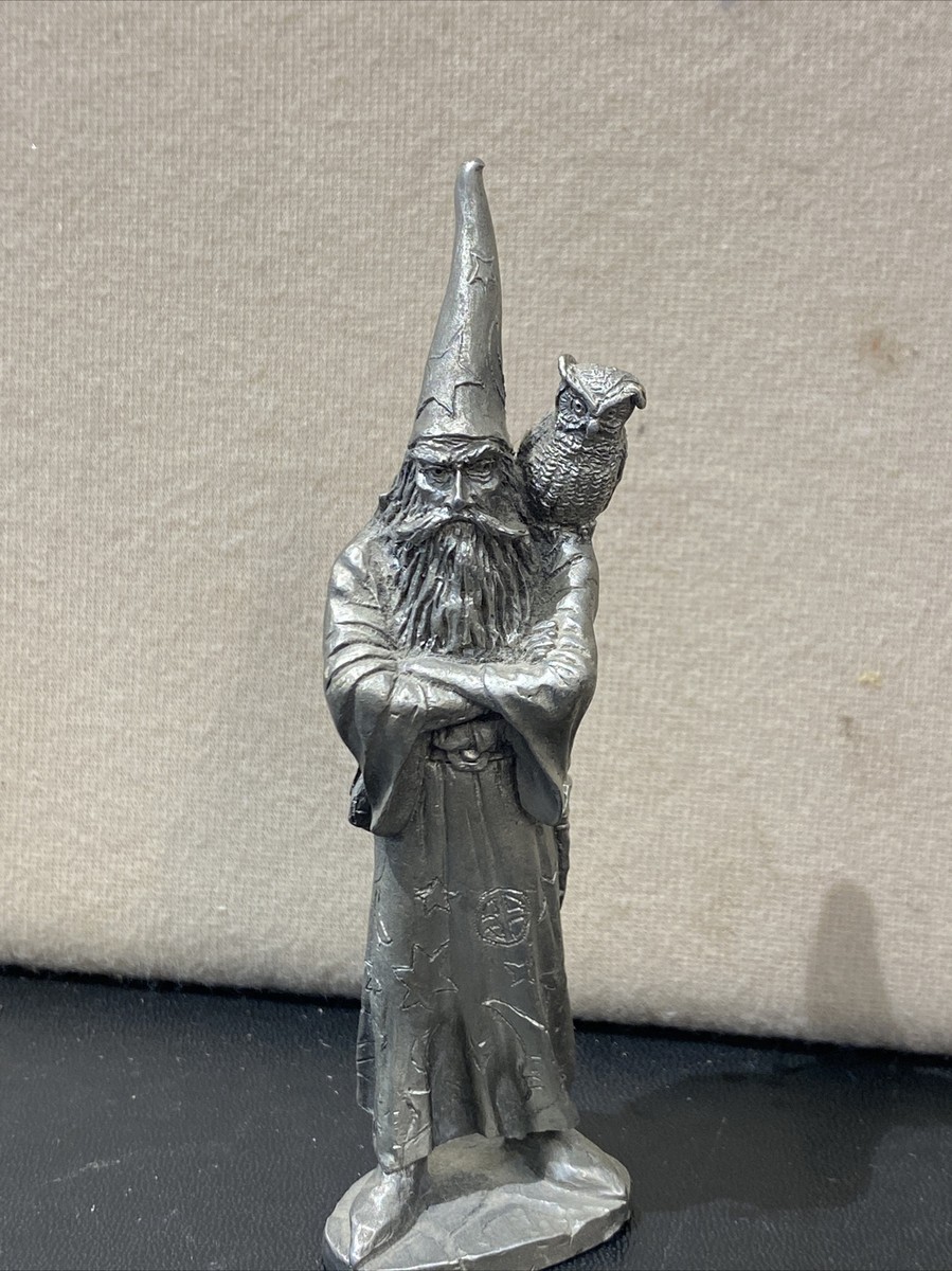 Vintage 1979 Merlin Owl Pewter Figurine Camelot US Made Superior