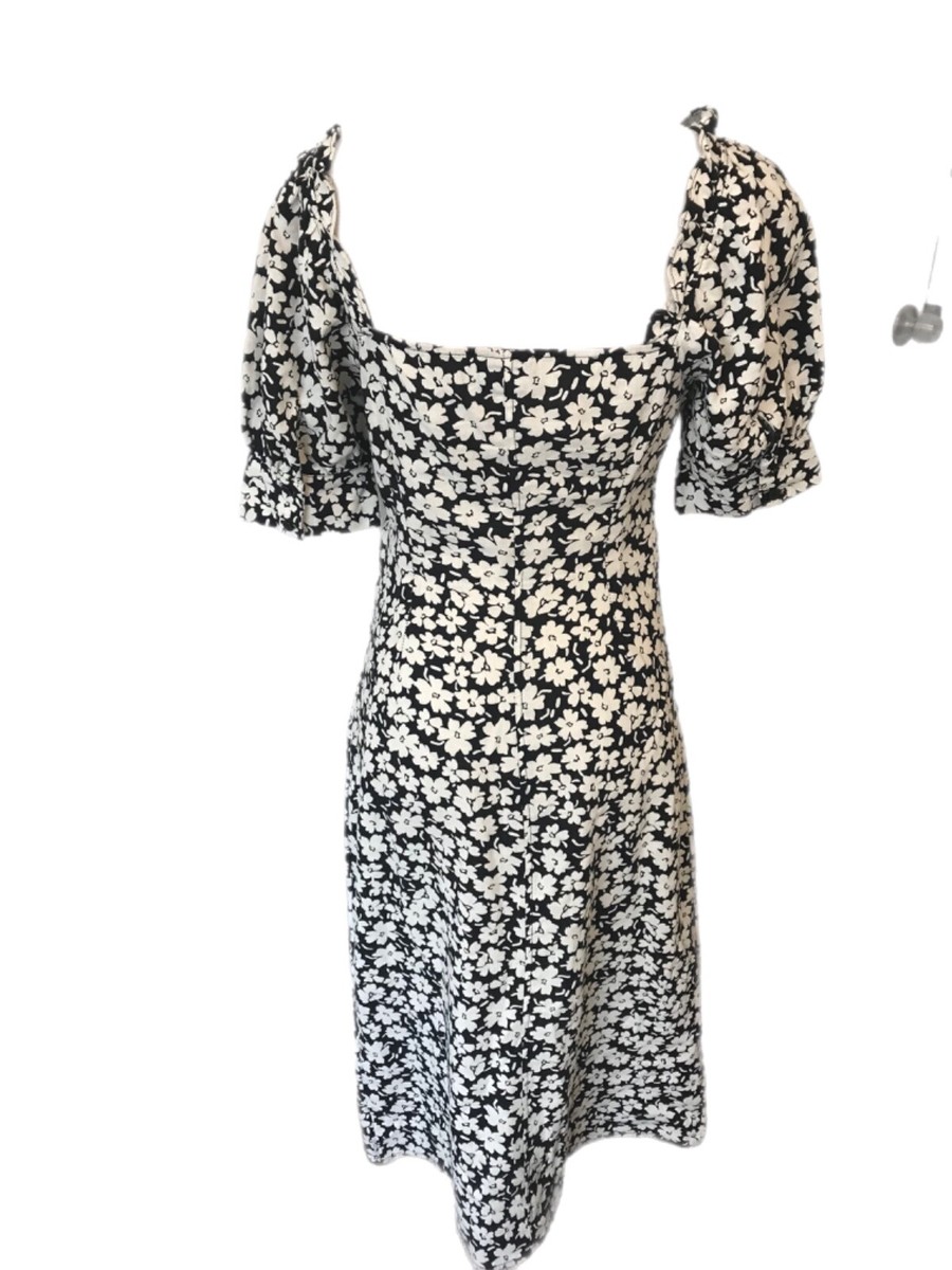 Linen Blend Retro Ditzy Daisy Milk Maid Midi Dress Novelty Feminine | eBay Linen Blend Retro Ditzy Daisy Milk Maid Midi Dress Novelty Feminine | eBay