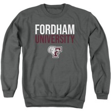 Fordham University Adult Crewneck Sweatshirt Stacked, Charcoal, S-3XL