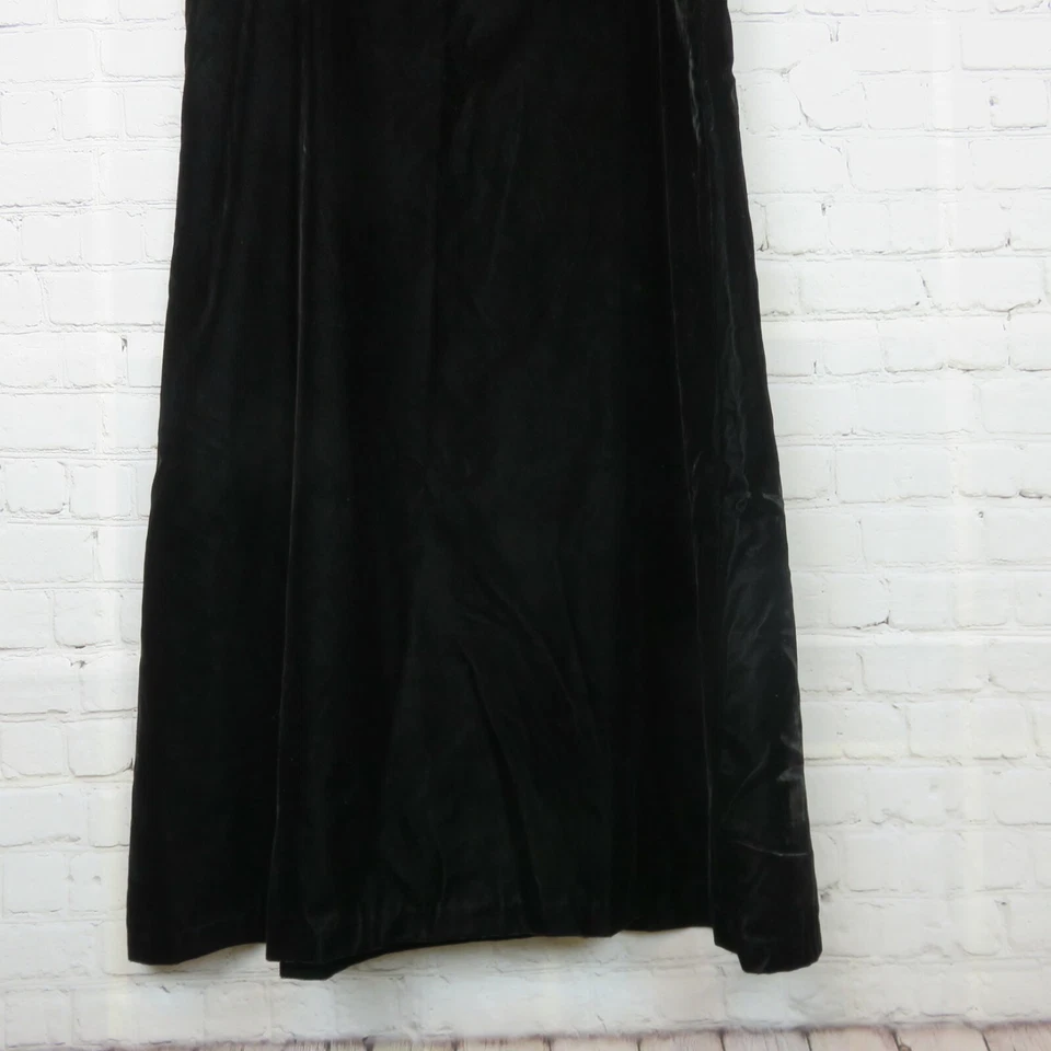 NUEVO CON ETIQUETAS Falda Alfred Sung Para Mujer Talla 10 Terciopelo Línea A Larga Forrada Negra MUESTRA $115 Foto 3 de 4