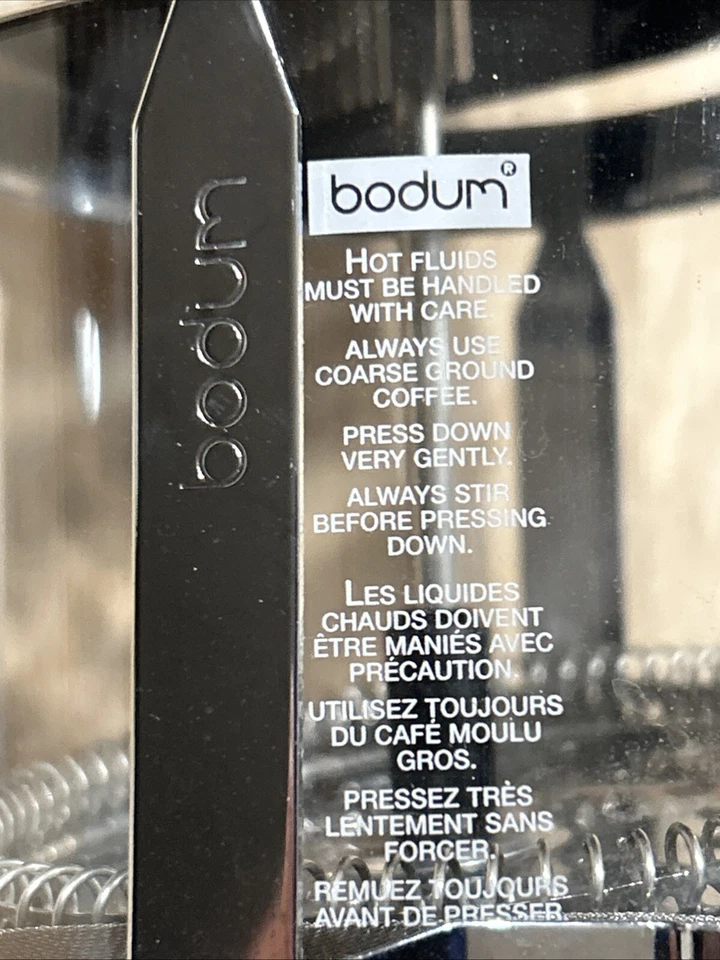 "Olla de vidrio prensa de café francesa tamaño 2 tazas BODUM 7"" de alto" Foto 4 de 4