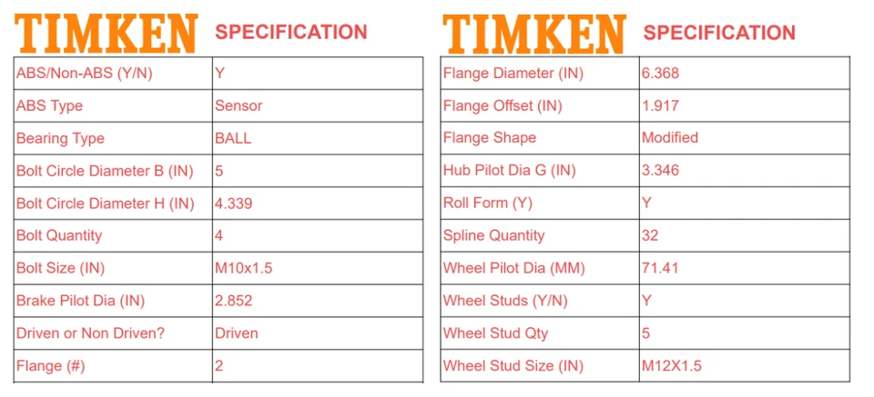 Cojinete de rueda delantera Timken (1) para Chrysler Town & Country HA590243 2008-2016 Foto 3 de 4