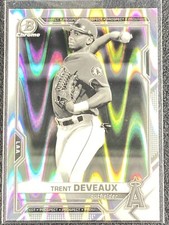 2021 Bowman Draft Chrome Trent Deveaux Black & White Ray Wave #BDC-133 - Angels