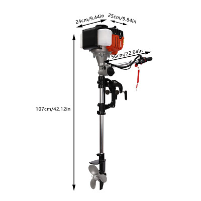 2 Stroke 2.5HP Outboard Boat Motor Engine with Air Cooling Short Shaft System US