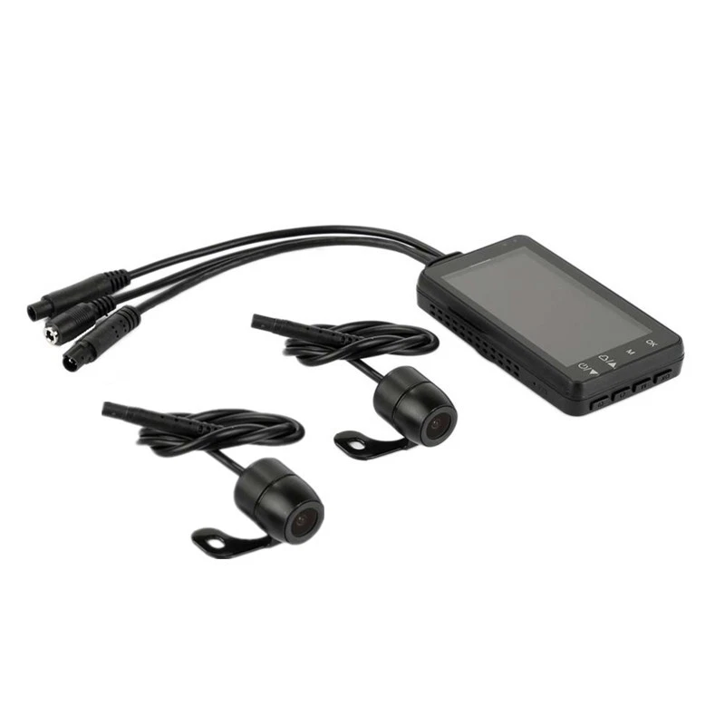 Gravador de câmera de motocicleta 3" gravador de tela LCD à prova d'água DVR câmera de lente dupla - Imagem 4 de 4
