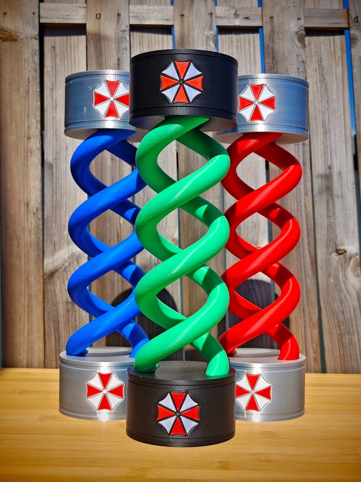 MARKENLOS Resident Evil T-Virus LED Lamp – Fanmade DNA Spiral Light,3D Printed Collectible