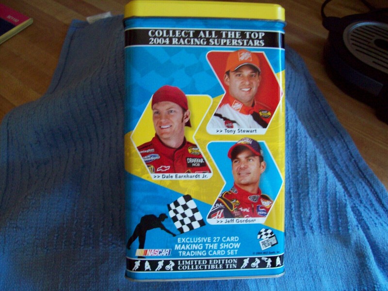 PRESS PASS DALE EARNHARDT JR , JEFF GORDON, TONY STEWART COLLECTIBLE 2004 TIN
