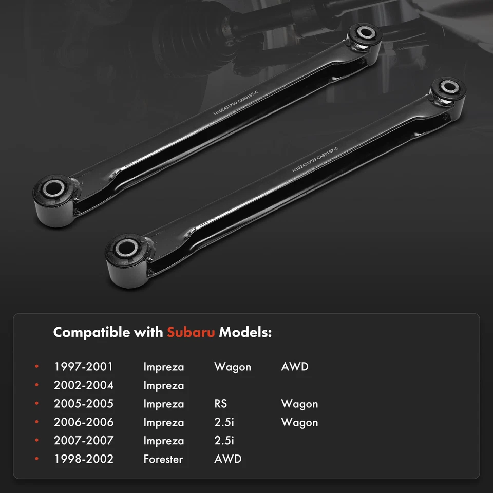 2x Rear Lower Forward Steel Lateral Arm for Subaru Forester 98-02 Impreza 97-07 - Image 2 of 4