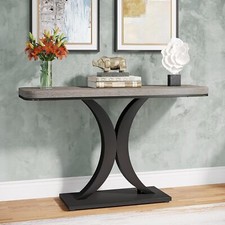 Tribesigns Industrial Console Table,40 inch Narrow Entryway Foyer TableGeometric