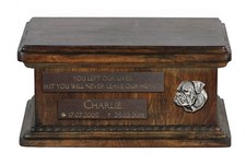 American Bulldog - Urn for dog ashes with relief, Low model, Art Dog DE